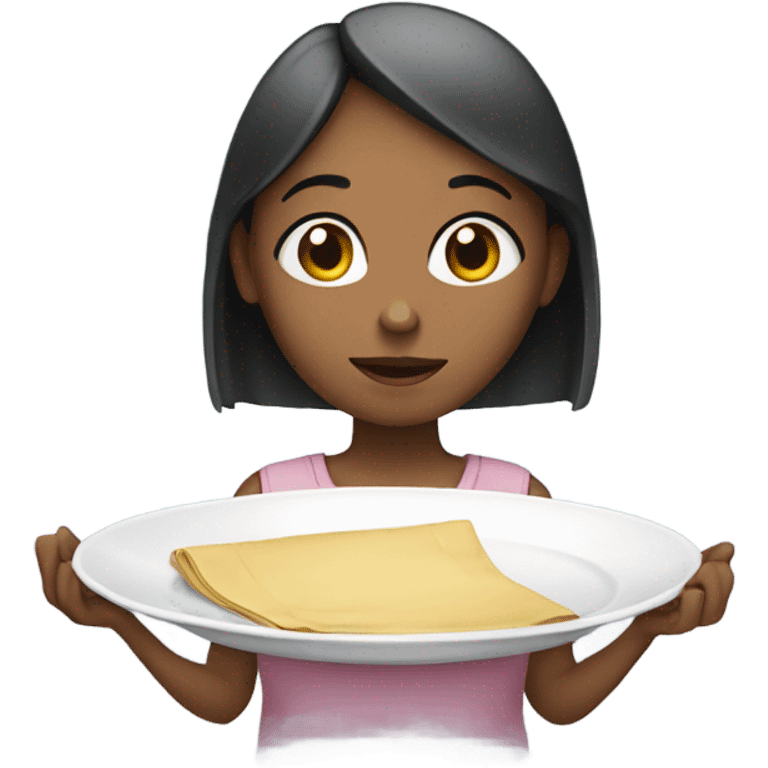 girl holding an empty plate emoji