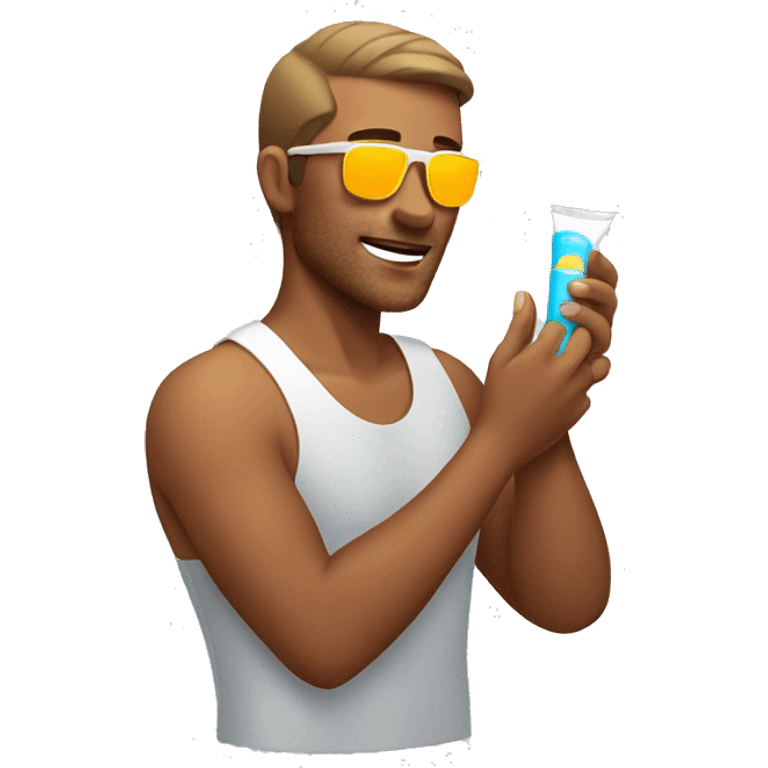 man applying sun screen emoji