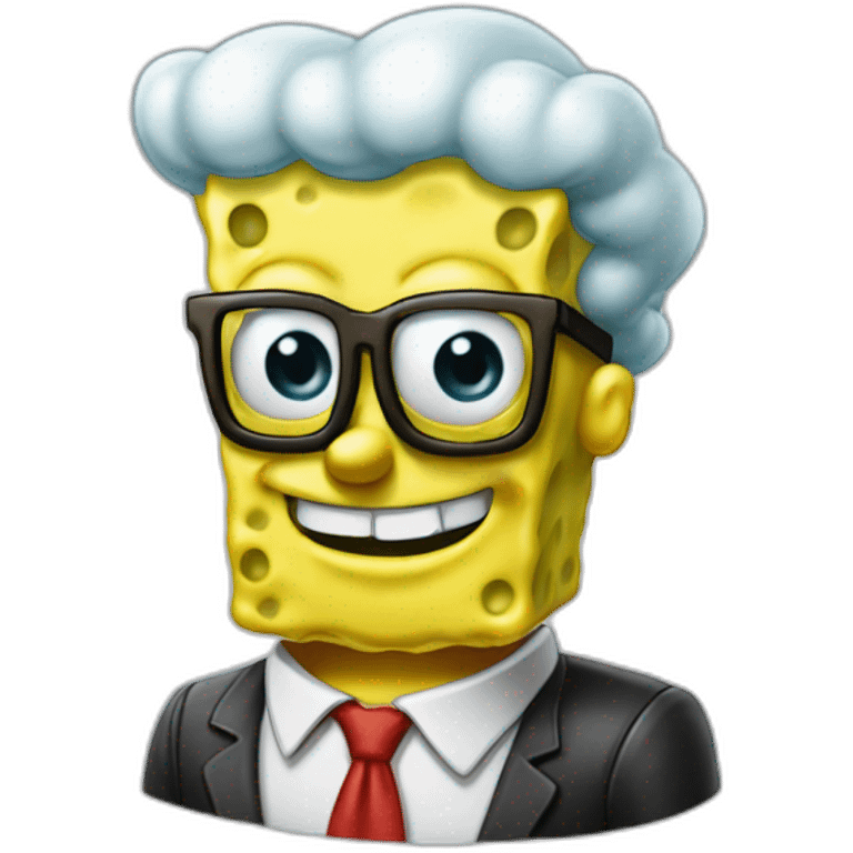 spongebob squarepants but as a nerd emoji