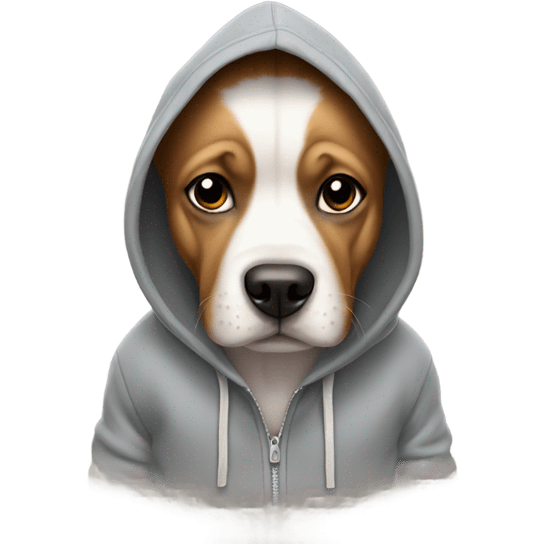 Dog wearing a hoodie emoji