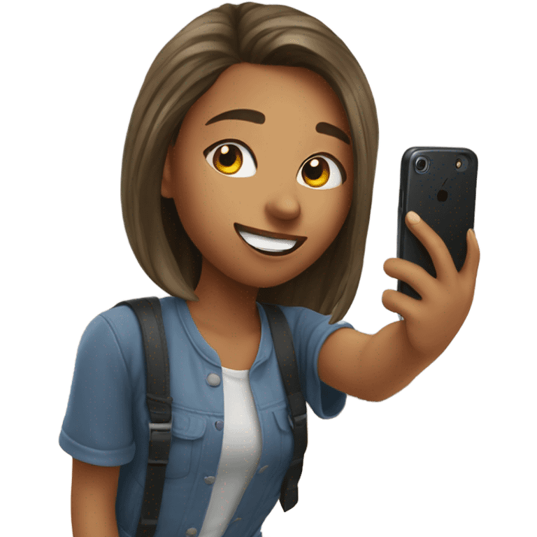 girl taking selfie indoors emoji