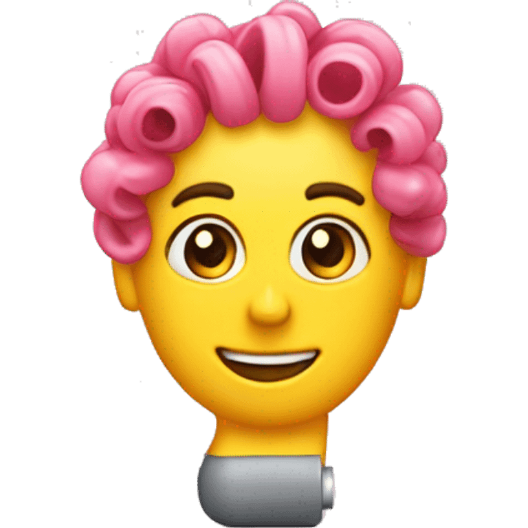 a plastic curler for hair on desk emoji