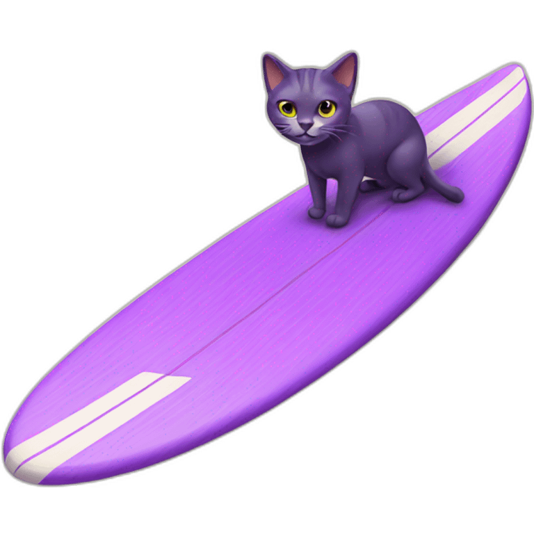 purple surfing cat emoji