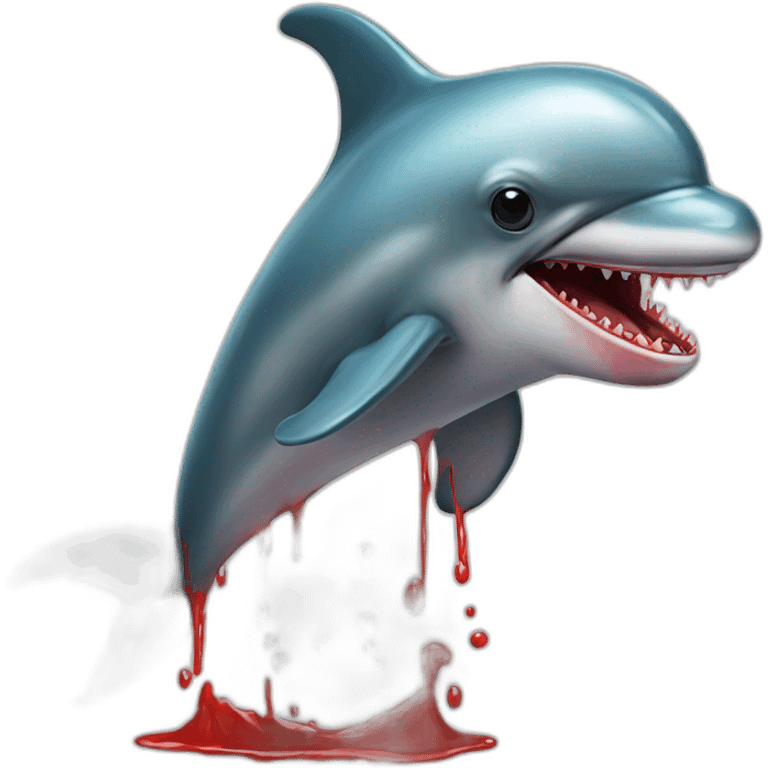 dolphin with bloody hockey mask emoji