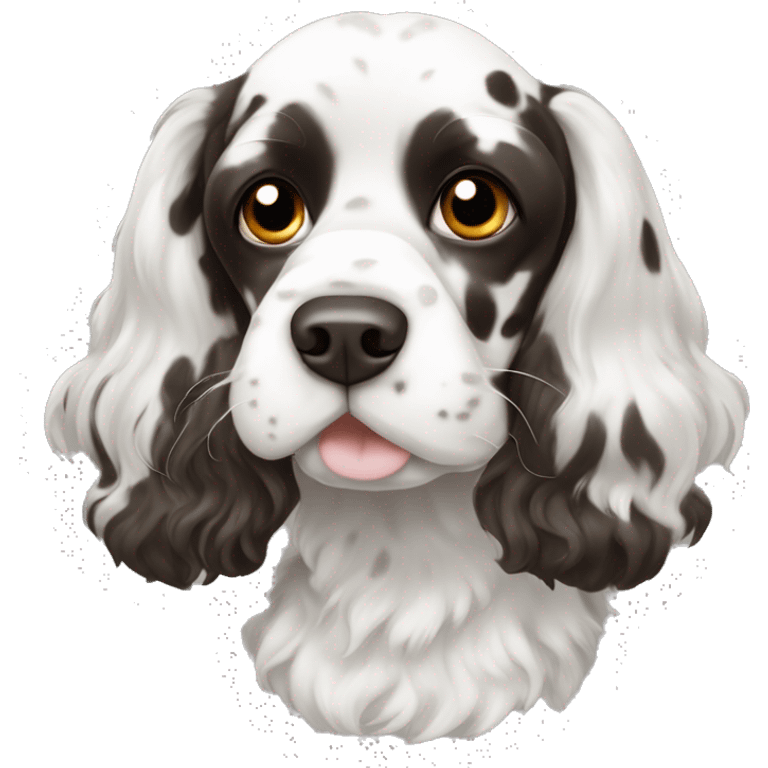 Black and white spotted cocker spaniel  emoji