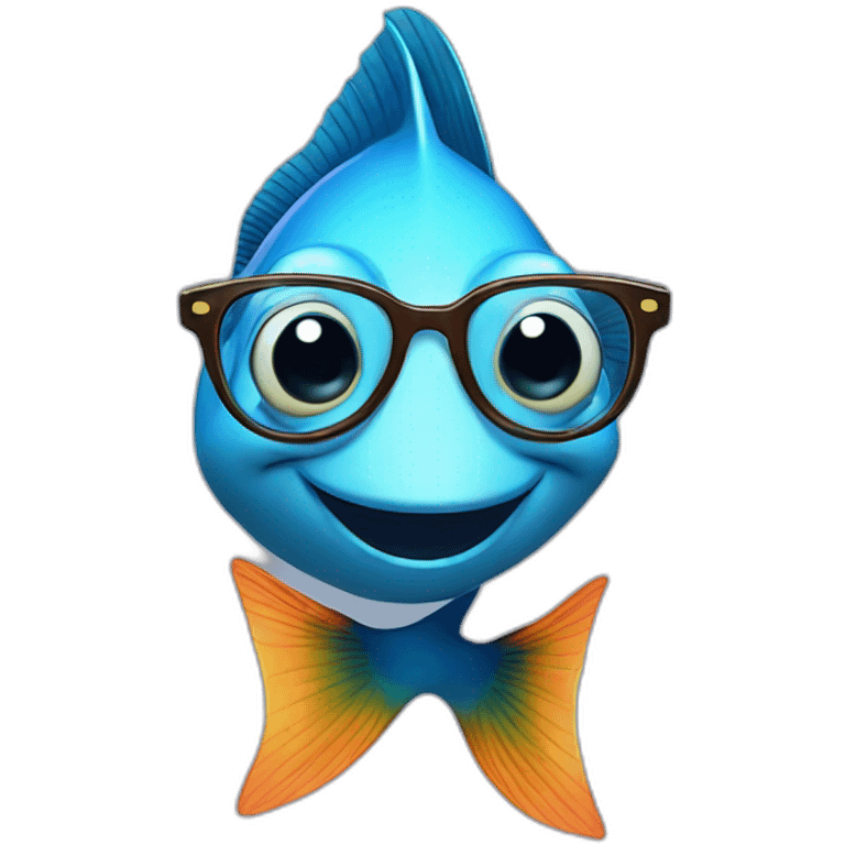 funny fish in glasses emoji