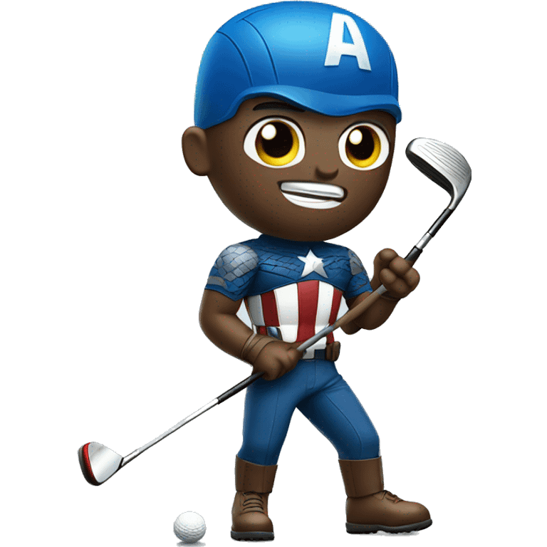 Captain America golfing emoji