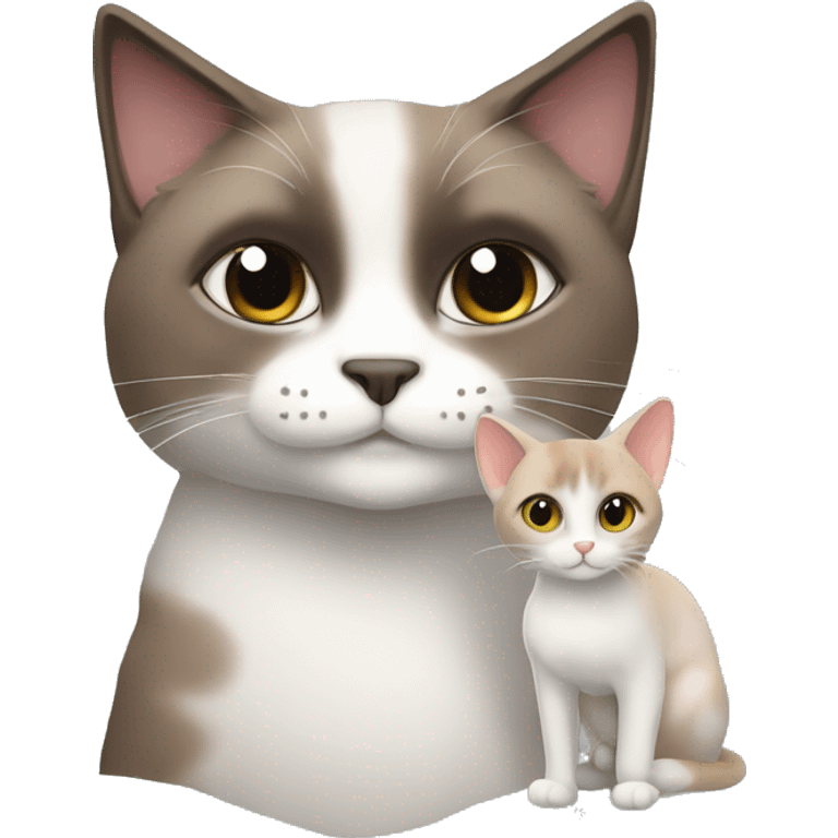 a snowshoe cat with girl emoji