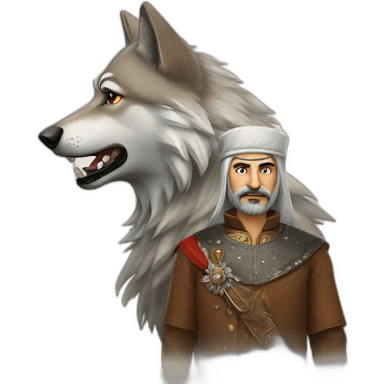 A wolf next to Mehmed II emoji