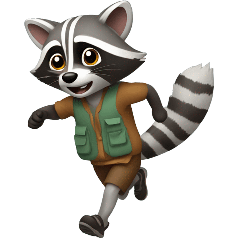 Raccoon running from car emoji