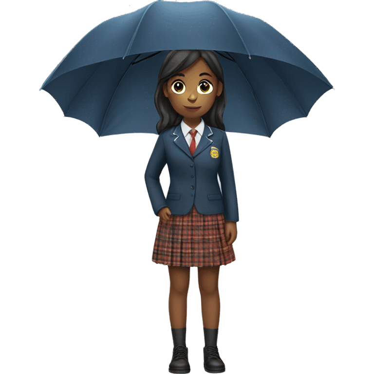 A girl school uniform hold umbrella  emoji