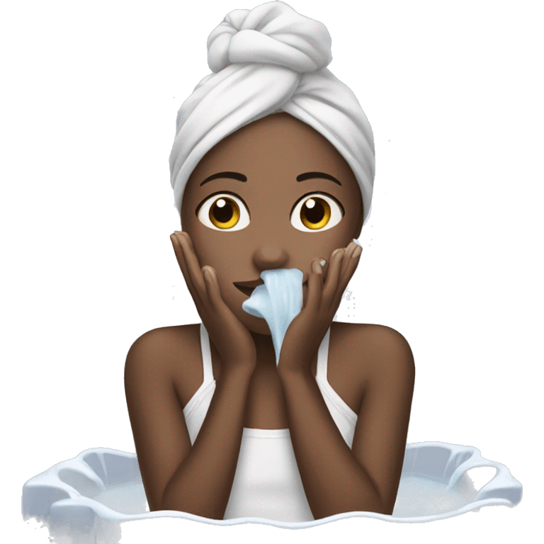 girl washes her face emoji