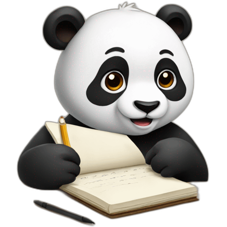 panda writing in his notebook emoji