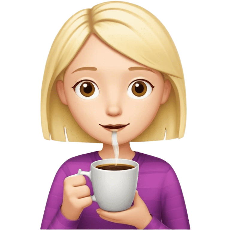 lola from charlie and lola drinking coffee emoji