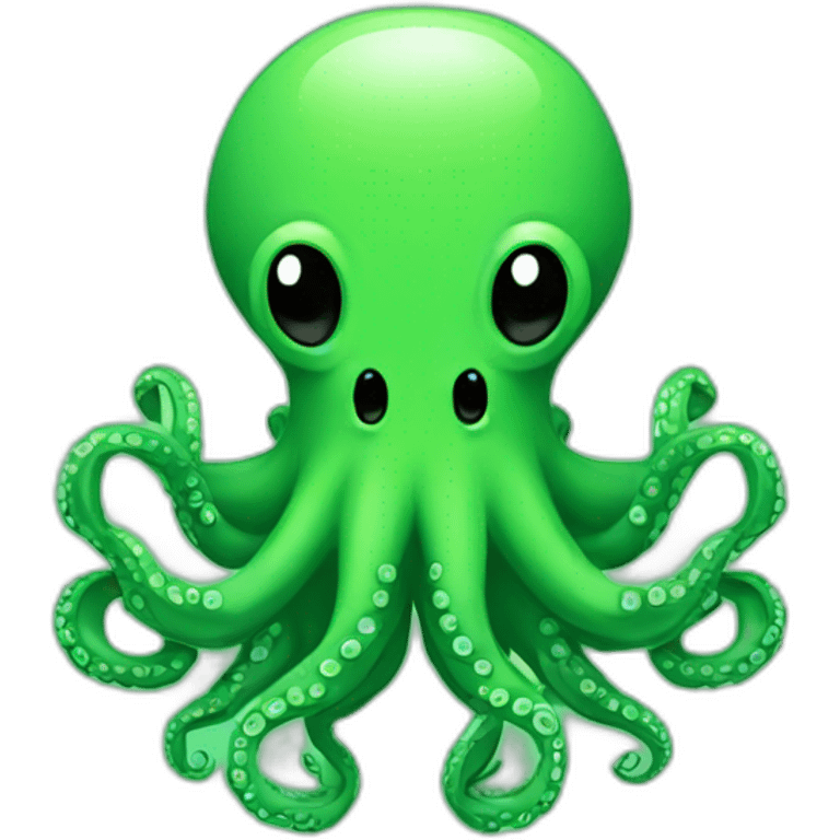 Green pixel art octopus emoji