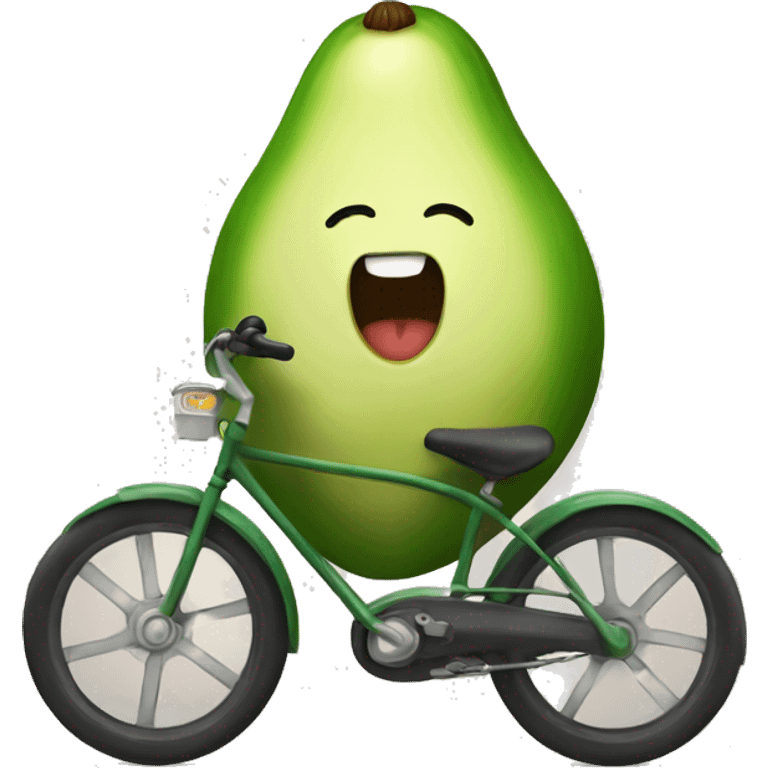 Cute avocado on a bike emoji