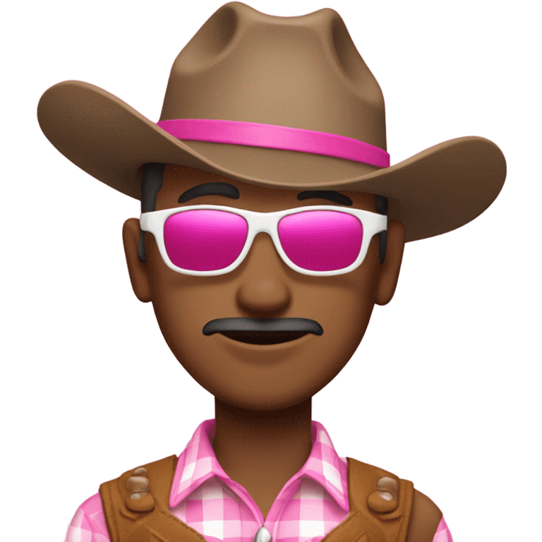 cowboy wearing a pink hat and white sunglasses  emoji