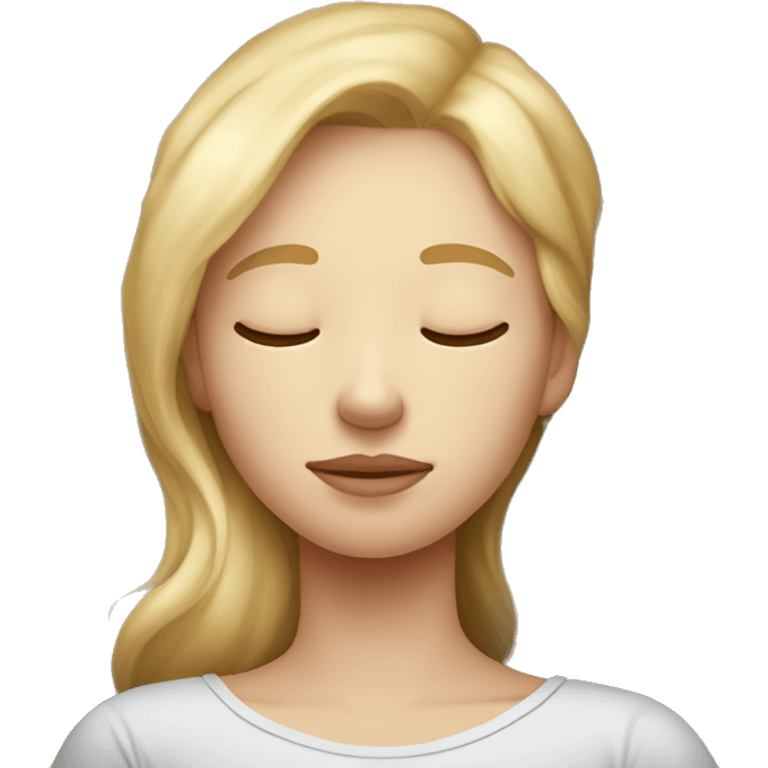 teenage girl taking a nap dreaming about a man. She is pale and is dreaming about a man with blond hair emoji