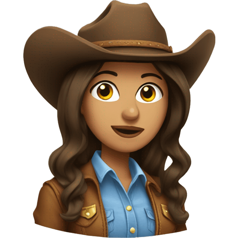 brunette cowgirl  emoji