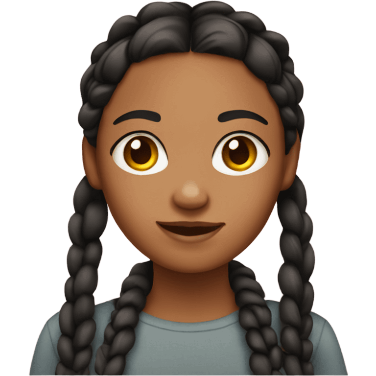 Medium tan skin girl with braids  emoji