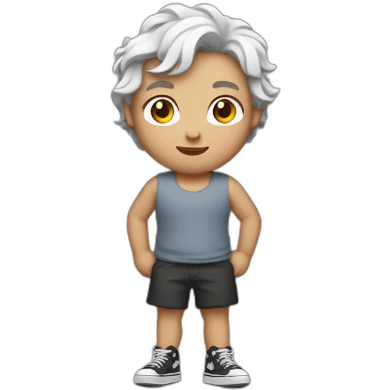 White with short wavy hair skater gut emoji