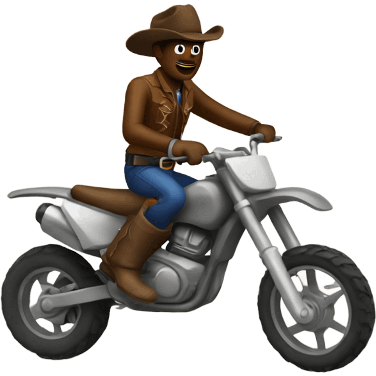 Cowboy riding dirt bike emoji