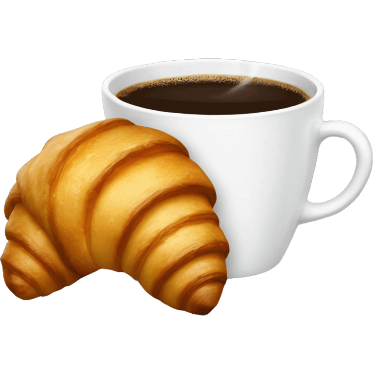 A coffe cup with a croissant emoji