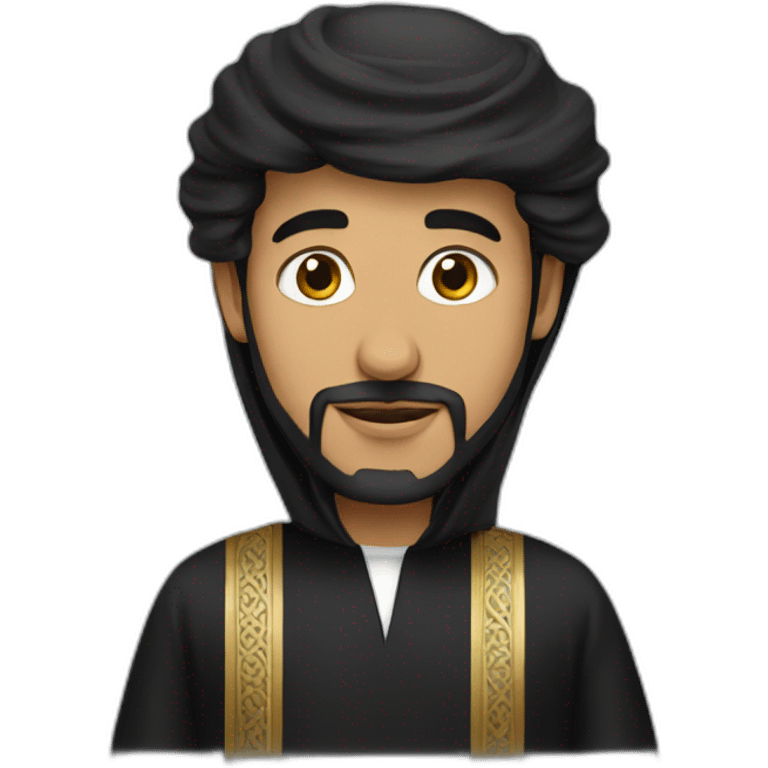 Saudi man in thobe with black bisht  emoji