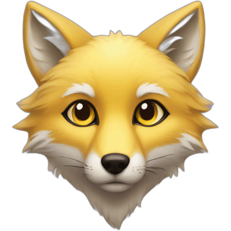 purple yellow fox furry green eyes yellow nose emoji