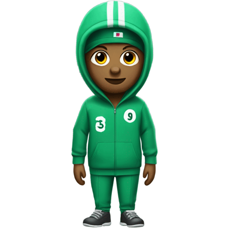 Squid game player in green track suit  emoji