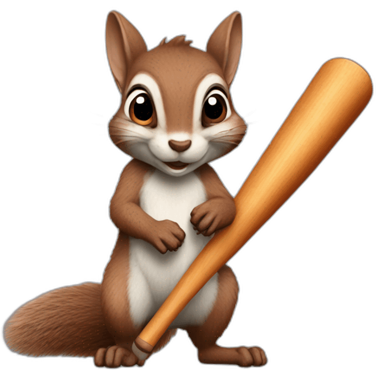 a squirrel holds a bat in its paws emoji