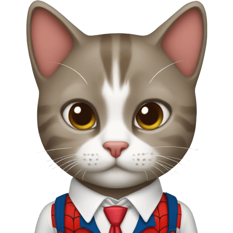 Una gato con traje de espiderman emoji