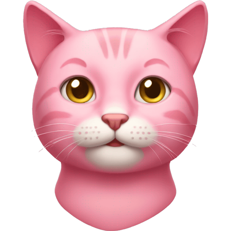 The pink cat thinks emoji