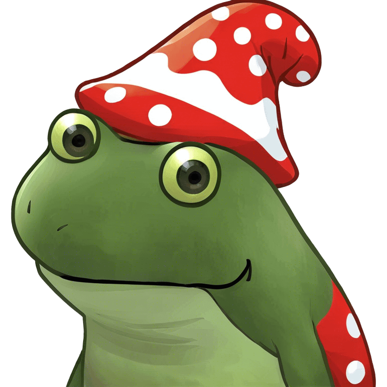 Frog with mushroom hat emoji