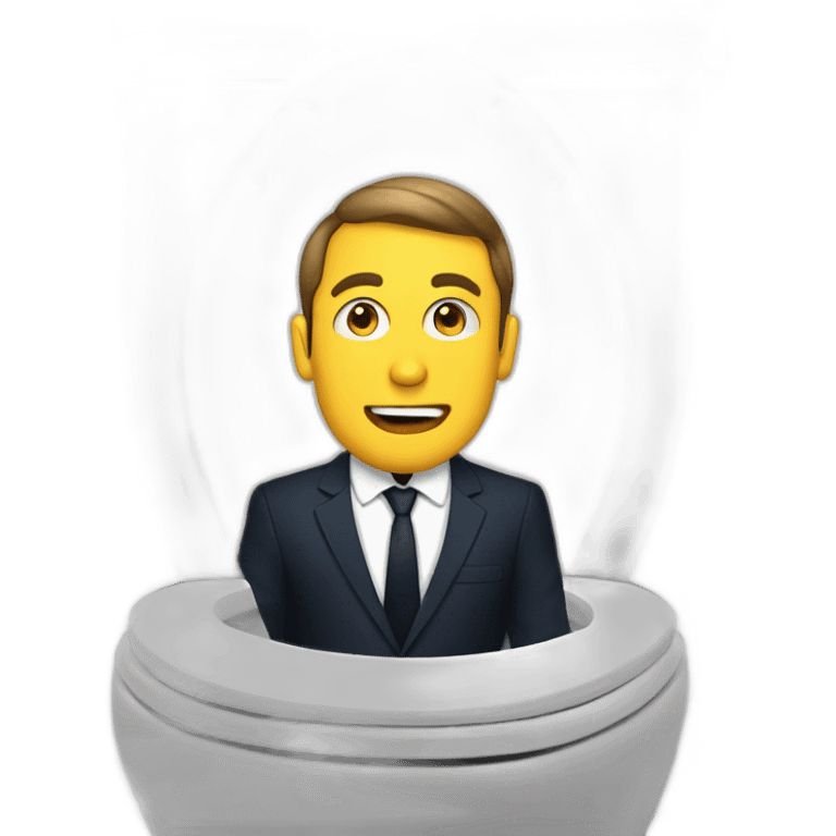 macron in the toilet emoji