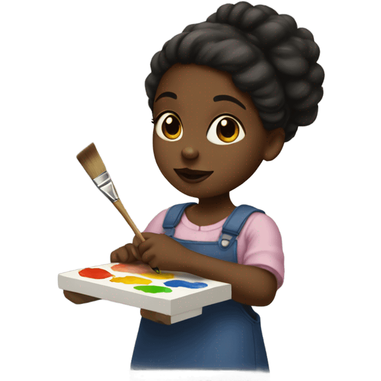 Black girl painting emoji