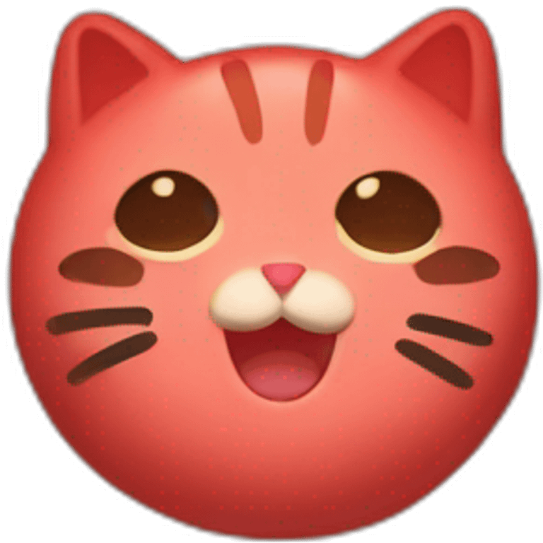 red rice cake mochi cat emoji