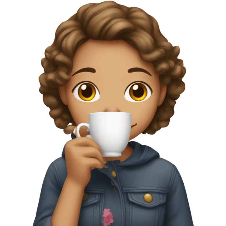 Girl sipping tea emoji