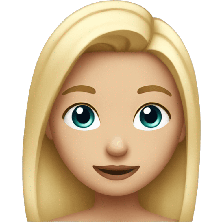 blonde girl blushing  emoji