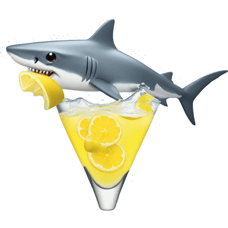 Shark drinking a lemon drop  emoji