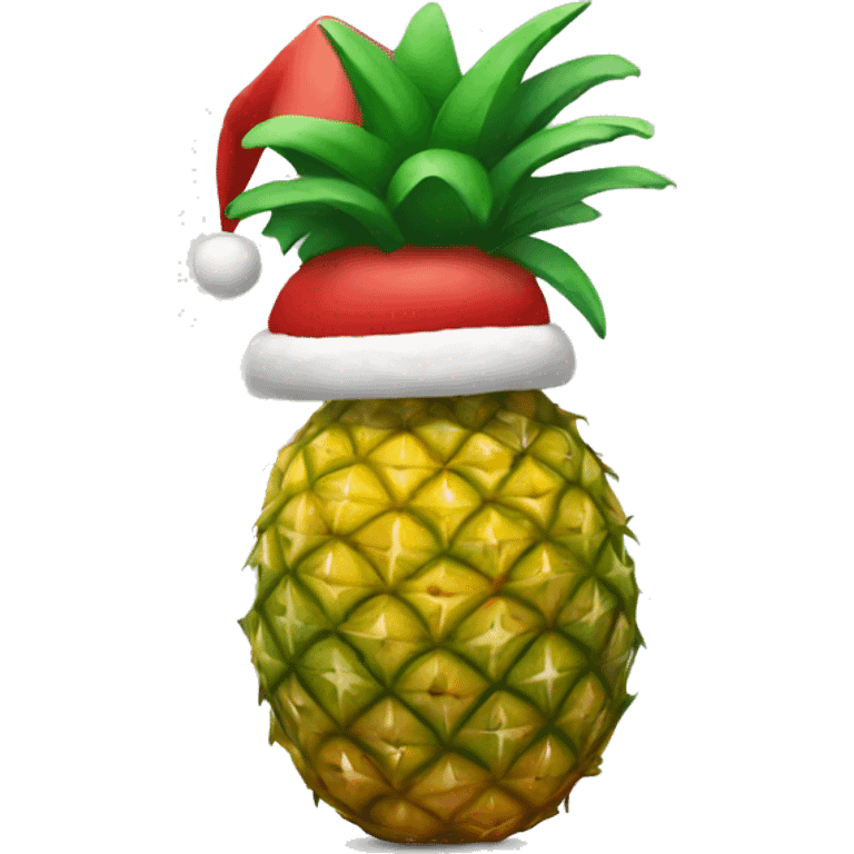 Pineapple with a Santa hat emoji