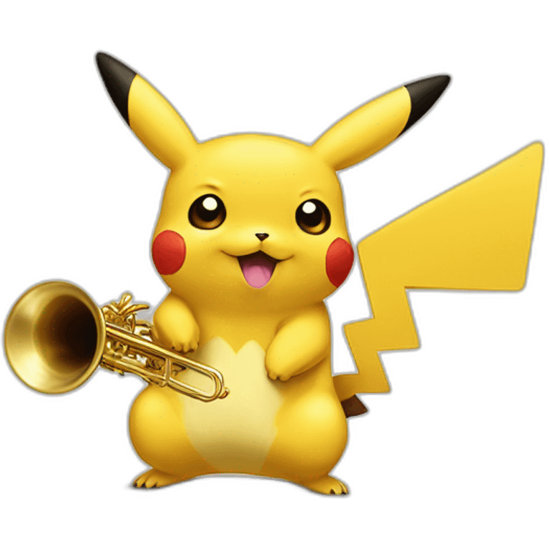 Pikachu avec une loutre qui joue de la trompette emoji