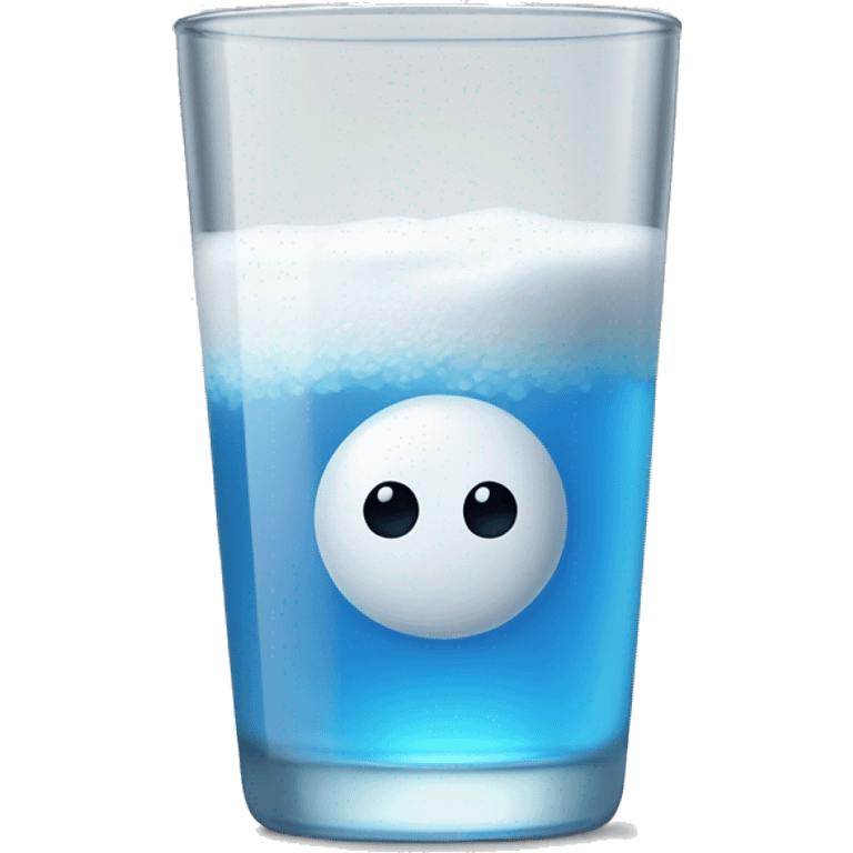 realistic glass of alka seltzer (no face)  with 2 tablets on the side  emoji