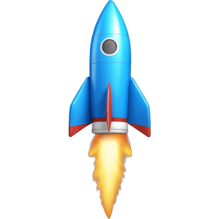 "Blue Ribbon" coloured rocket emoji