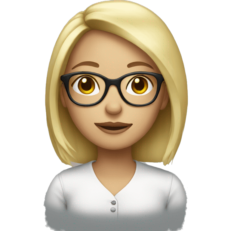 blonde girl with glasses emoji