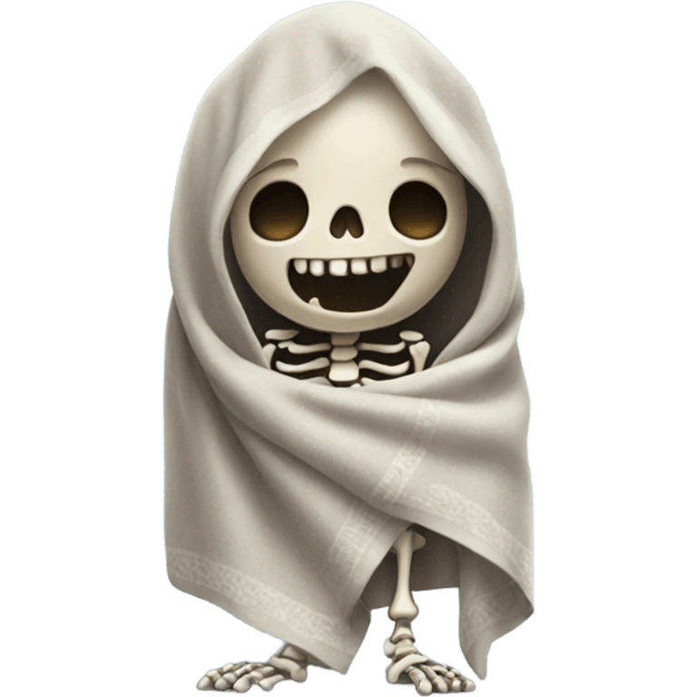 cute skeleton with blanket  emoji