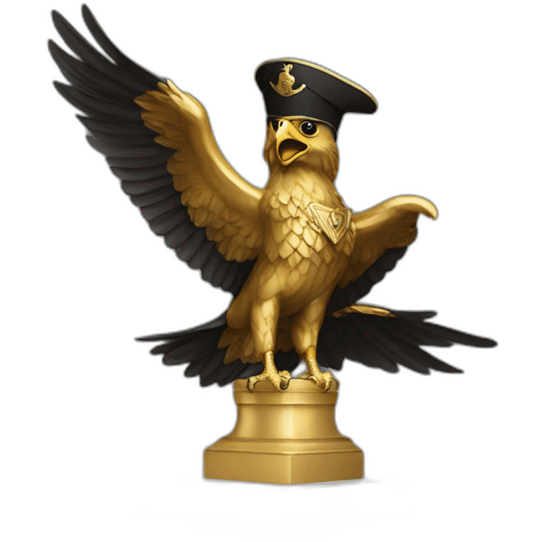 statue golden eagle with napoleon tricorne hat emoji