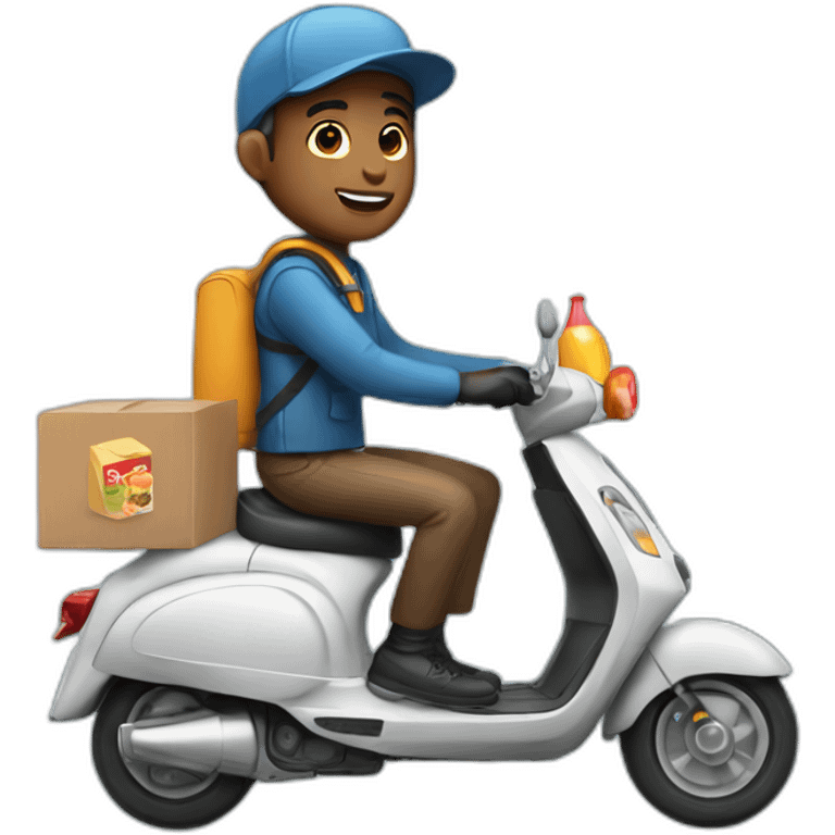 Food Delivery boy on scooter emoji