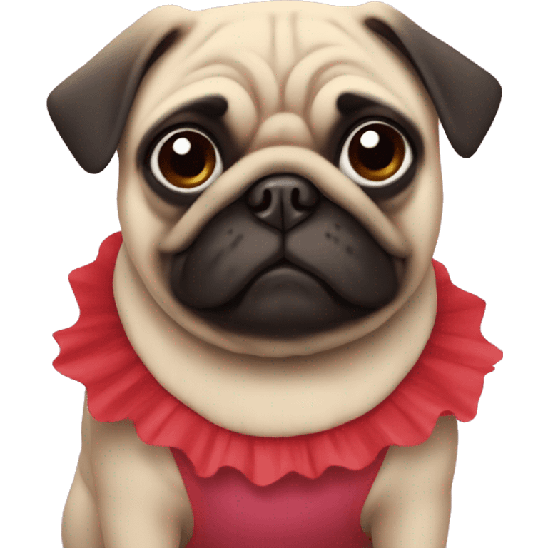 Pug in a cherry costume  emoji