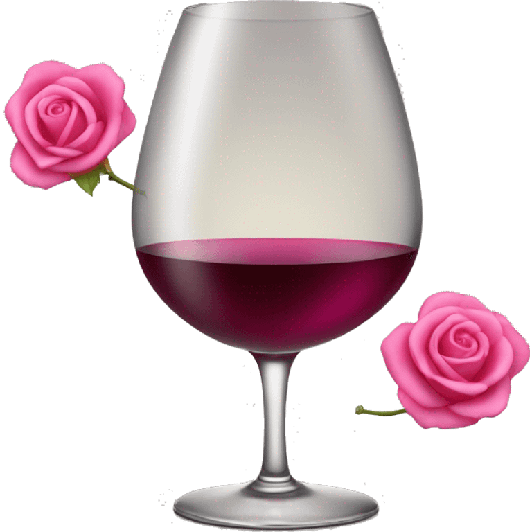 Copa de vino com un lado rosa emoji